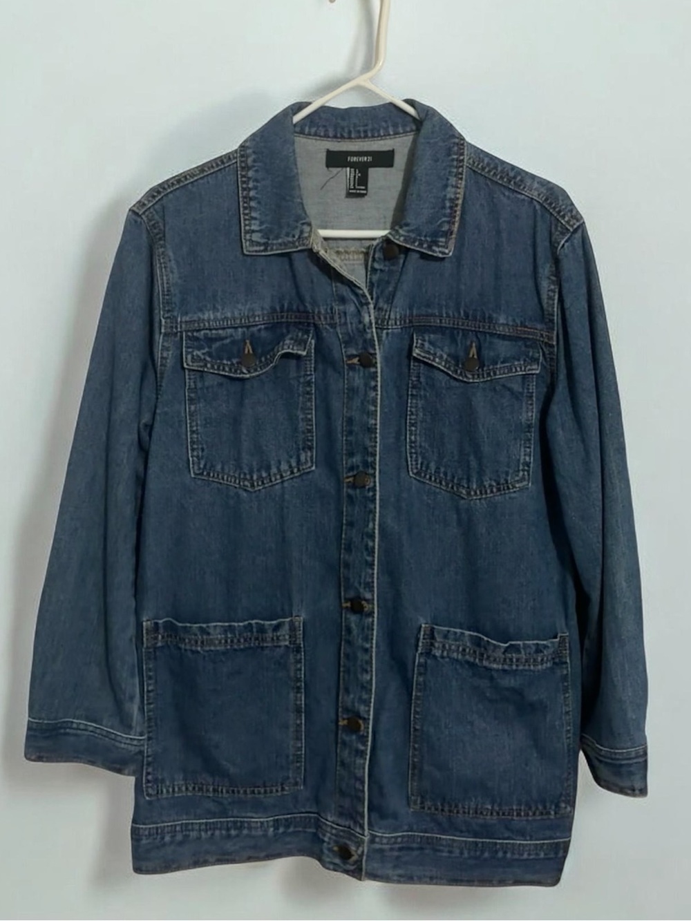 Forever 21 Blue Denim Button-Up Jacket